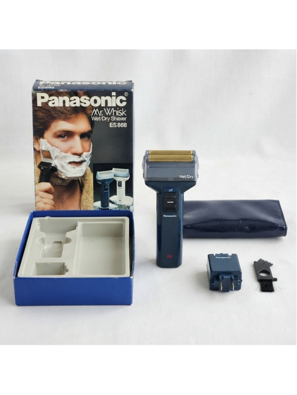 Vintage Panasonic Mr. Whisk Wet/Dry Shaver ES868 Complete Set Tested Works w/Box